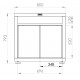 Le Marquier Outdoor-Küchenschrank 80 x55 cm schwarzer Stahl