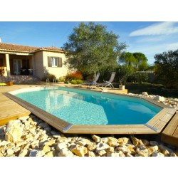 Ubbink Azura Piscina de Madera 400x610 H120cm Azul Liner