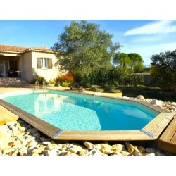 Piscine Bois Ubbink Azura 400x610 H120cm Delineador beige