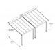 Olympia pergola van 3x6,1 m in wit aluminium en Canopia polycarbonaat aan de muur