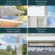 Olympia pergola van 3x6,1 m in wit aluminium en Canopia polycarbonaat aan de muur