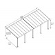 Pergola addossata Olympia 3x8,60m con alluminio grigio e policarbonato Canopia