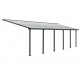 Pérgola de parede Olympia 3x9,15m em alumínio cinzento e policarbonato Canopia
