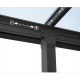 Pérgola de parede Olympia 3x9,15m em alumínio cinzento e policarbonato Canopia