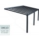 Pergola adossée Stockholm 3.5x6.6m aluminium Gris anthracite et toit transparent Canopiaonate Canopia