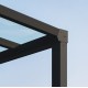 Pergola adossée Stockholm 3.5x6.6m aluminium Gris anthracite et toit transparent Canopiaonate Canopia