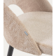 Conjunto de 6 Cadeiras de Veludo Bege com Encosto Ergonômico Pernas Pretas VeryForma